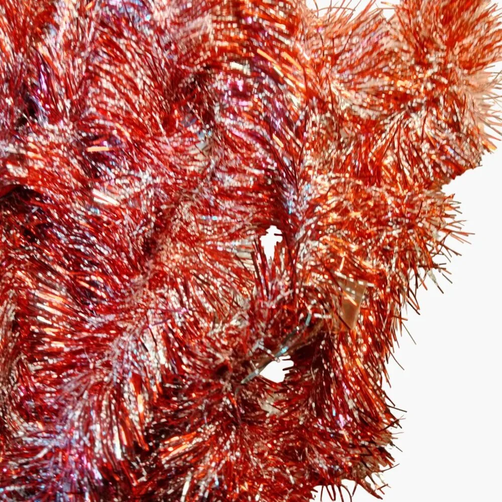Red Tinsel Garland Parade Decoration Holiday Christmas 27 ft